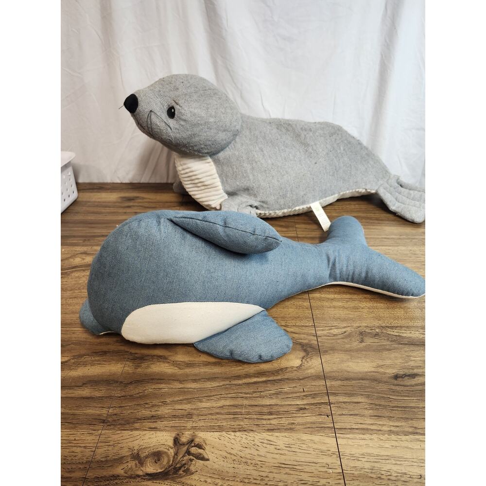 Seal And Whale Plush Monochromatic Esthetic Nursery Baby Nautical Kids Room